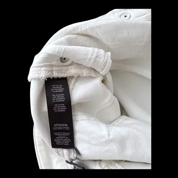 Chicos So Slimming Jeans Womens 00 US 2 White Straight Leg Mid Rise Stretch - Picture 5 of 10